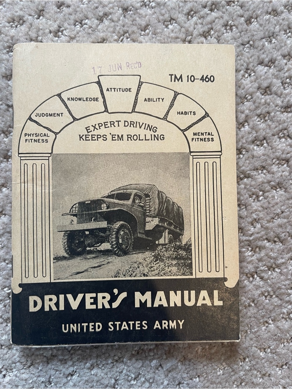 United States Army Driver's Manual - Black & Cream Vintage Cover